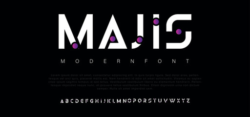 Majis Abstract modern urban alphabet fonts. Typography sport, simple, technology, fashion, digital, future creative logo font. vector illustration