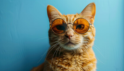 Cool Cat Wearing Round Sunglasses