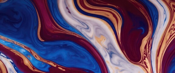 Maroon and blue color with golden lines liquid fluid marbled texture background