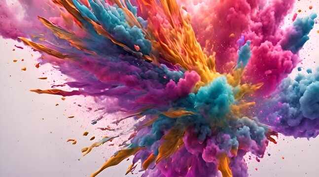 abstract colored powder splashes