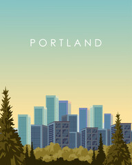 Fototapeta premium Portland travel poster