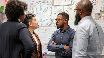 Collaborative Business Professionals Engaged in Strategic Brainstorming Session