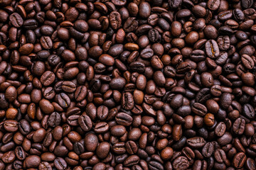 Roasted coffee beans for background
