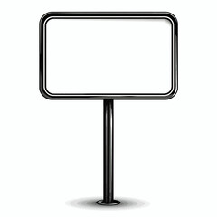 Black and white vector sign empty isolated on white background Generative Ai
