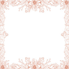 Hand Drawn Autumn Flower Frame Background