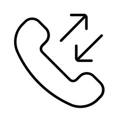 incoming call icon with line style, perfect for user interface projects