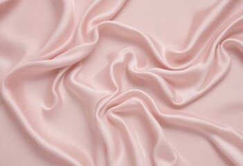 Fototapeta premium pink silk fabric background, view from above. Smooth elegant black silk or satin luxury cloth texture can use as abstract background with copy space, close-up