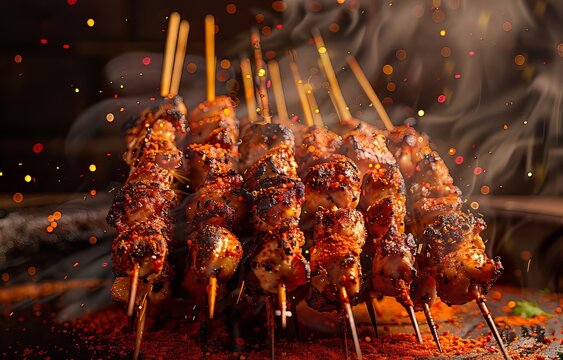 lamb kebab skewers on cook