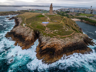 Faro y Torre de Hercules en Coruña Galicia