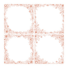 Hand Drawn Autumn Flower Frame Background