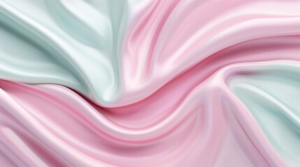 Obraz premium Elegant pink and mint green fabric swirls