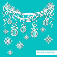 Christmas garland curtain template for cutting plotter decoration Christmas