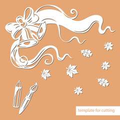 School symbols ribbon bow bells school year congratulations