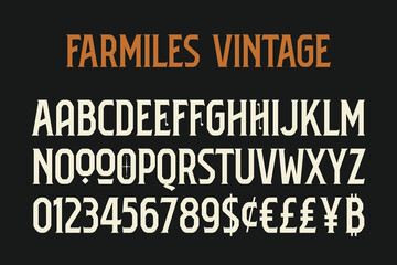 Vintage Serif Font Typeface All Caps Uppercase Farmiles Holisfonts