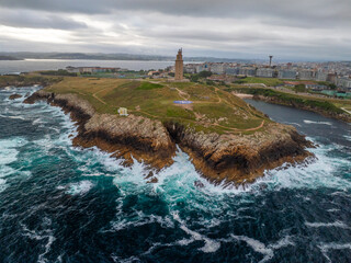 Faro y Torre de Hercules en Coruña Galicia