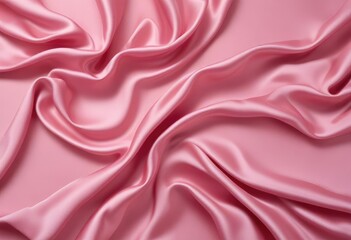 Obraz premium pink silk fabric background, view from above. Smooth elegant black silk or satin luxury cloth texture can use as abstract background with copy space, close-up