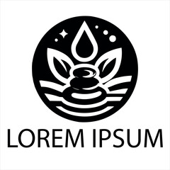 a black spa logo on a 
white background 