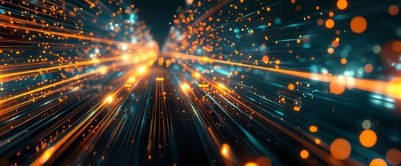 Fototapeta premium Futuristic Data Streams With Bright Highlights , Wallpapers HD, Background