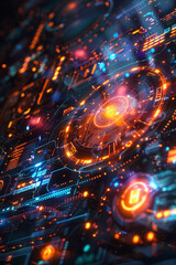 Fototapeta premium abstract background with glowing circles