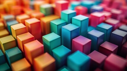 Obraz premium 3D layers different colorful large square blocks