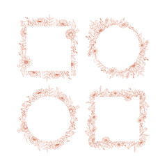 Hand Drawn Autumn Flower Frame Background