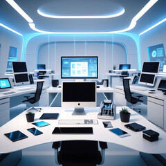 Naklejka premium computer monitor and computer