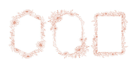 Hand Drawn Autumn Flower Frame Background