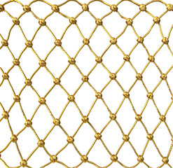 Fototapeta premium Gold Net, Isolated on Transparent background. 