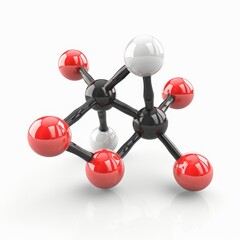 Different atoms arranged in a chemical structure, 3D molecules, atomic structures