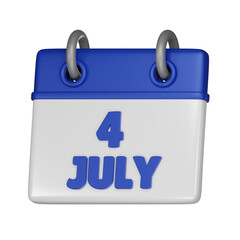 4 July Calendar 3d icon