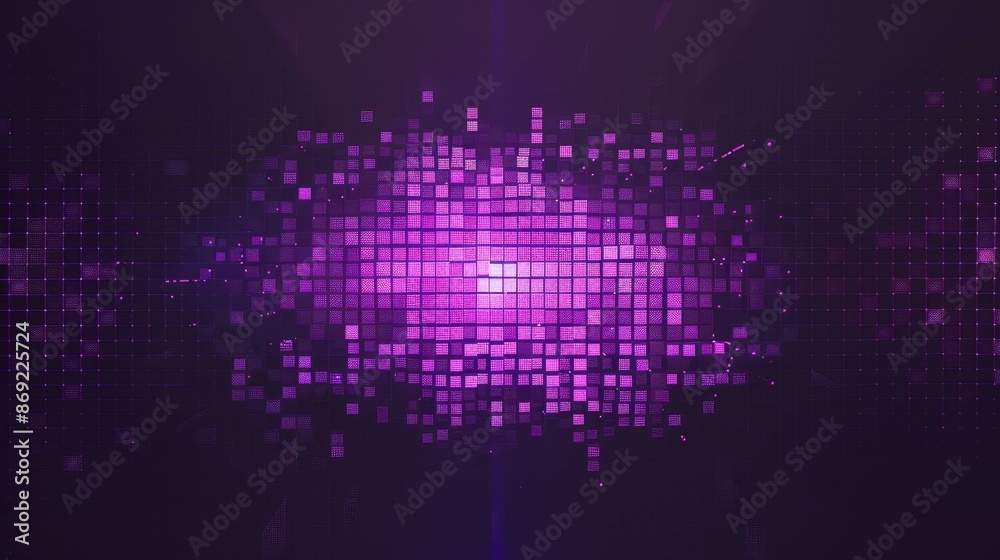 Poster the background video screen uses purple abstract pixel texture. television pattern background with s
