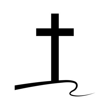 recommend clip art: A Christian black cross logo and icon design for Good Friday
