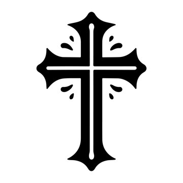 recommend clip art: A Christian black cross logo and icon design for Good Friday
