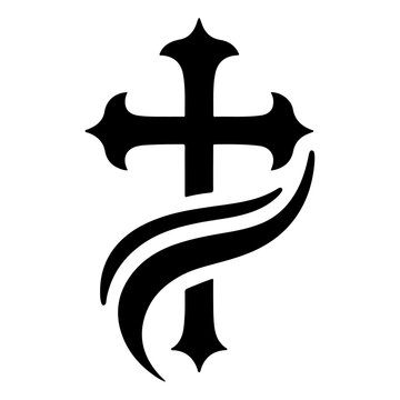 recommend clip art: A Christian black cross logo and icon design for Good Friday