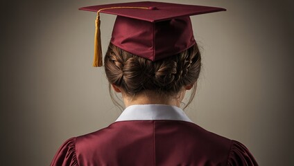 woman in burgundy graduation cap