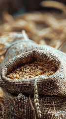 Obraz premium Sacks filled with wheat grains