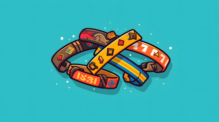 Fototapeta premium Bracelet games illustration flat vector