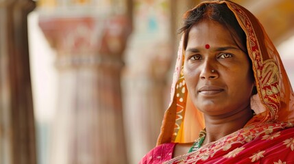 Obraz premium Indian woman in traditional clothing