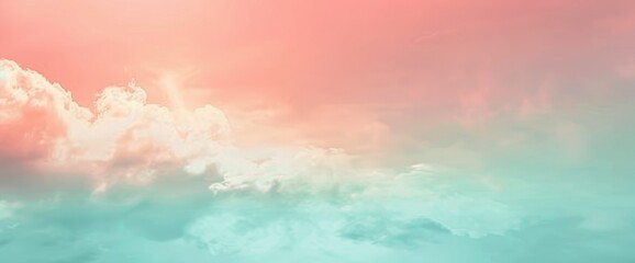 Obraz premium Gentle Blush To Light Mint Gradient , Wallpapers HD, Background