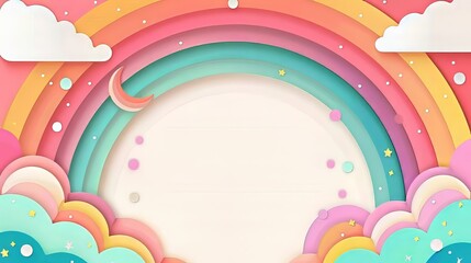 Rainbow Frames with Square Copy Space Illustration