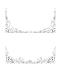 Hand Drawn Daisy Flower Frame Background