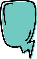 Hand-Drawn Teal Speech Bubble