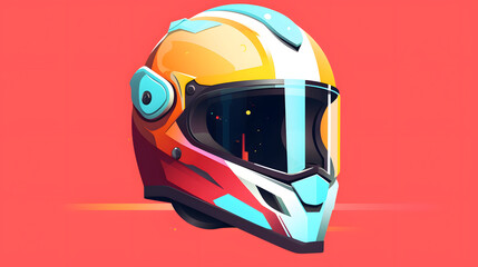 Helmet Games Illustration Flat Vector