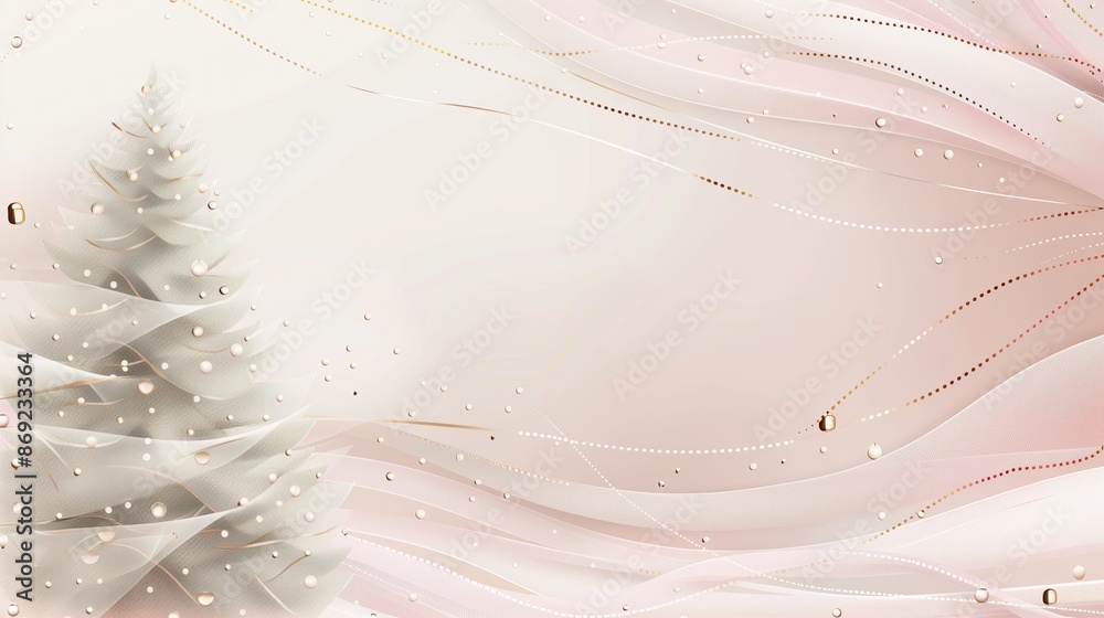 Poster a minimalist christmas banner with a modern, abstract design of a christmas tree composed of simple