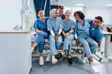 Students celebrating their success in a medical training program