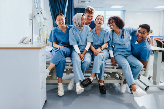 Students celebrating their success in a medical training program