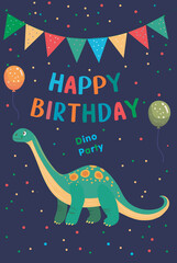 childrens dinosaur greetings set cards. Birthday childrens party © Pattern.dreamshop