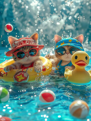 Cats' Summer Pool Party1