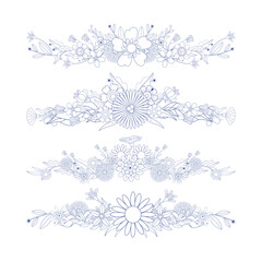 Hand Drawn Groovy Flower Frame Background