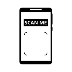 Scan me by smartphone, code scan with phone, smartphone